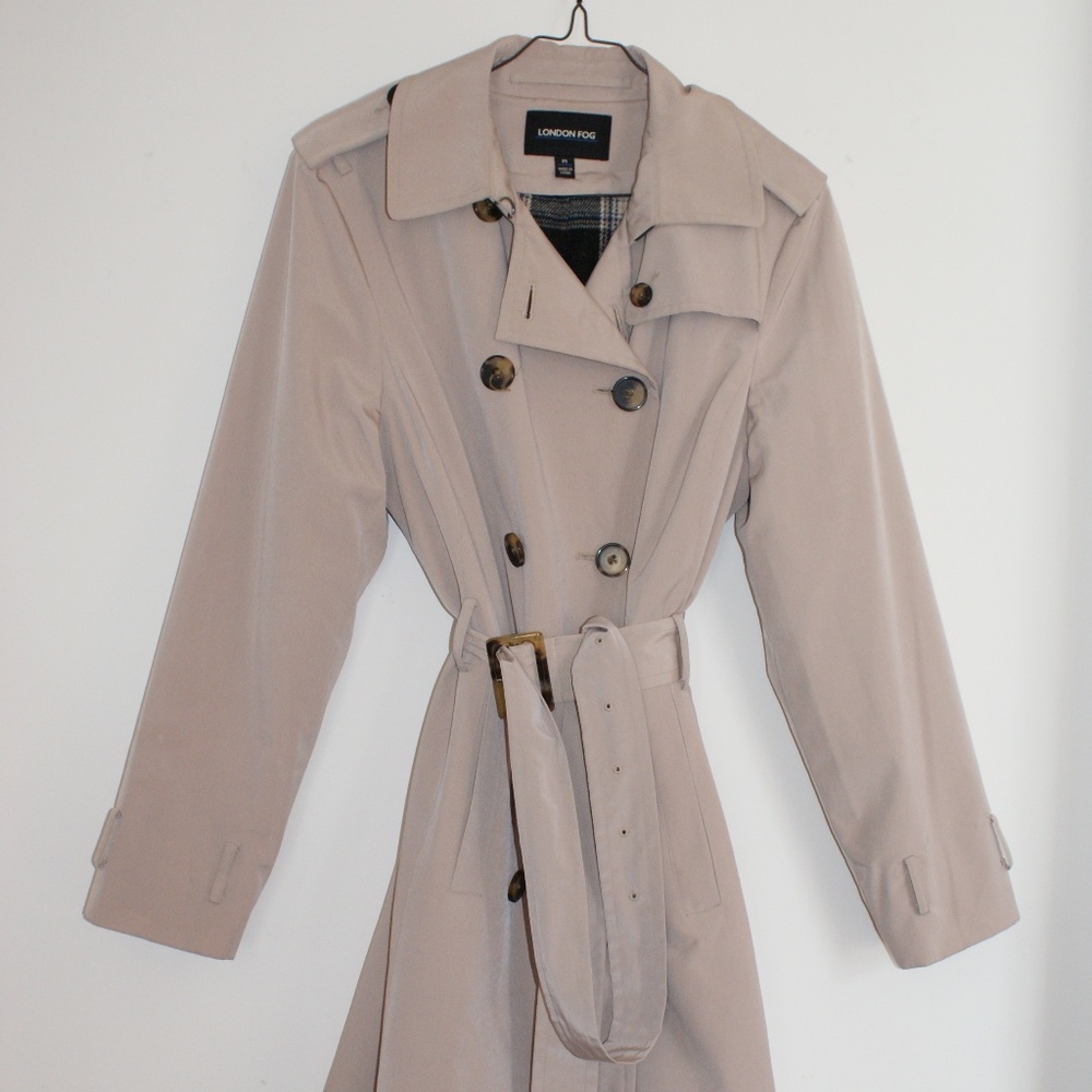 London Fog Double-Breasted Lined Trench Coat